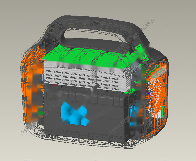 500W�����Դ�ṹ��ѵ,�����Я���ܵ�Դ�ڲ��ṹͼ